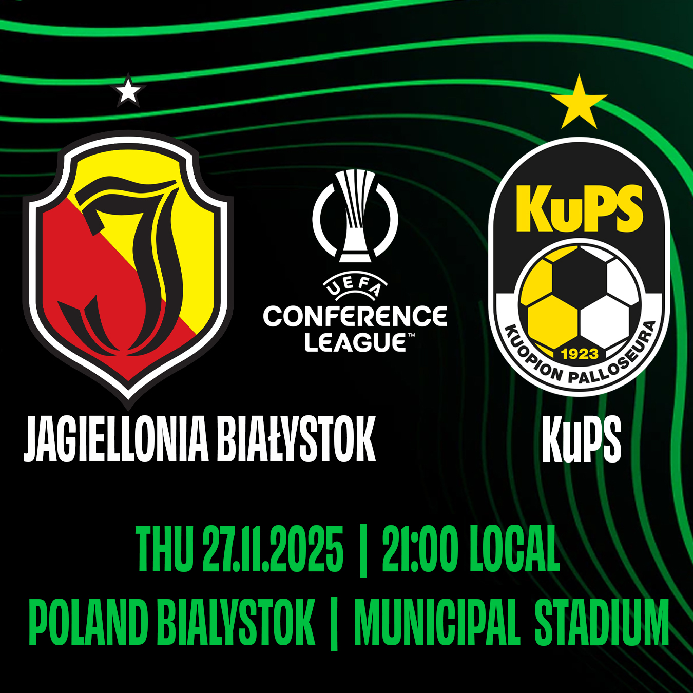 PÄÄSYLIPPU PUOLA Jagiellonia Białystok (POL) - KuPS (FIN) pääsylippu KuPS kannattajakatsomo - Image 1